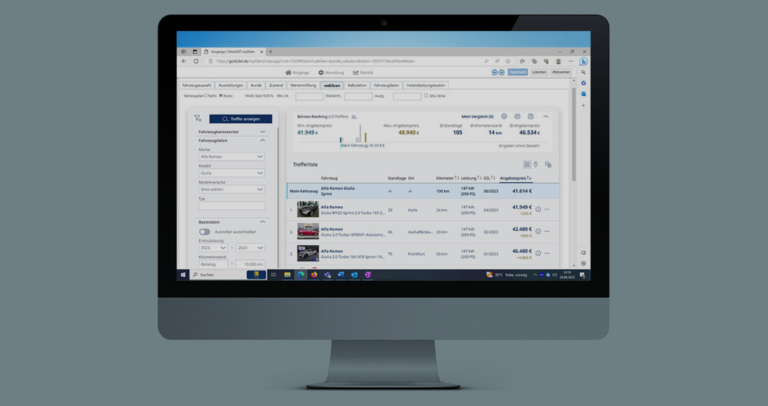 DAT Valuate webScan integration screen