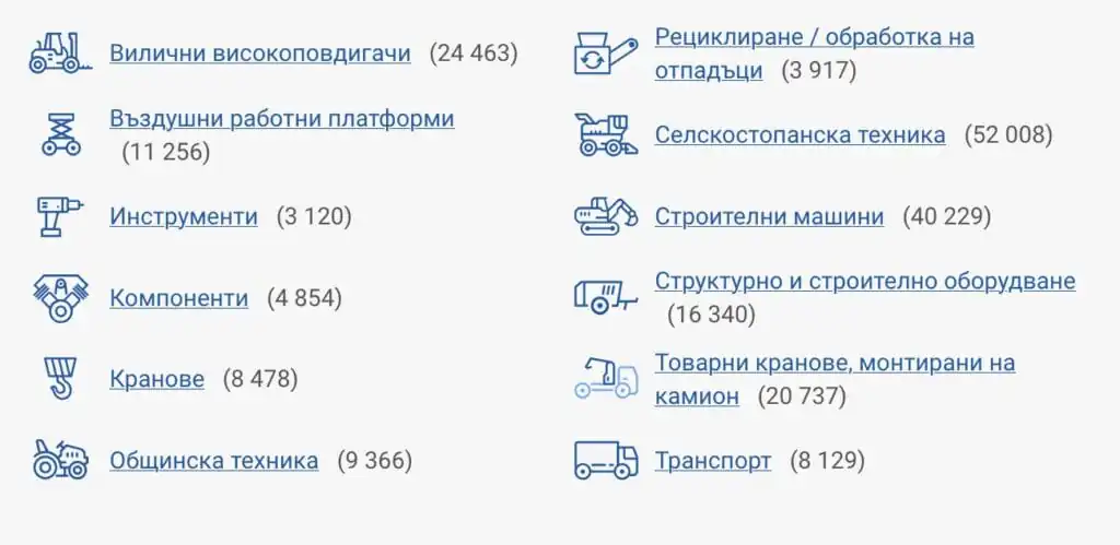 Lectura - bаза данни с технически данни за тежки машини и оборудване